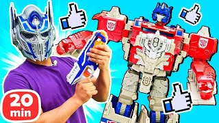 🤖🔧 ¡Transformers en batalla en el taller de Gregorio! | Juegos de robots para niños