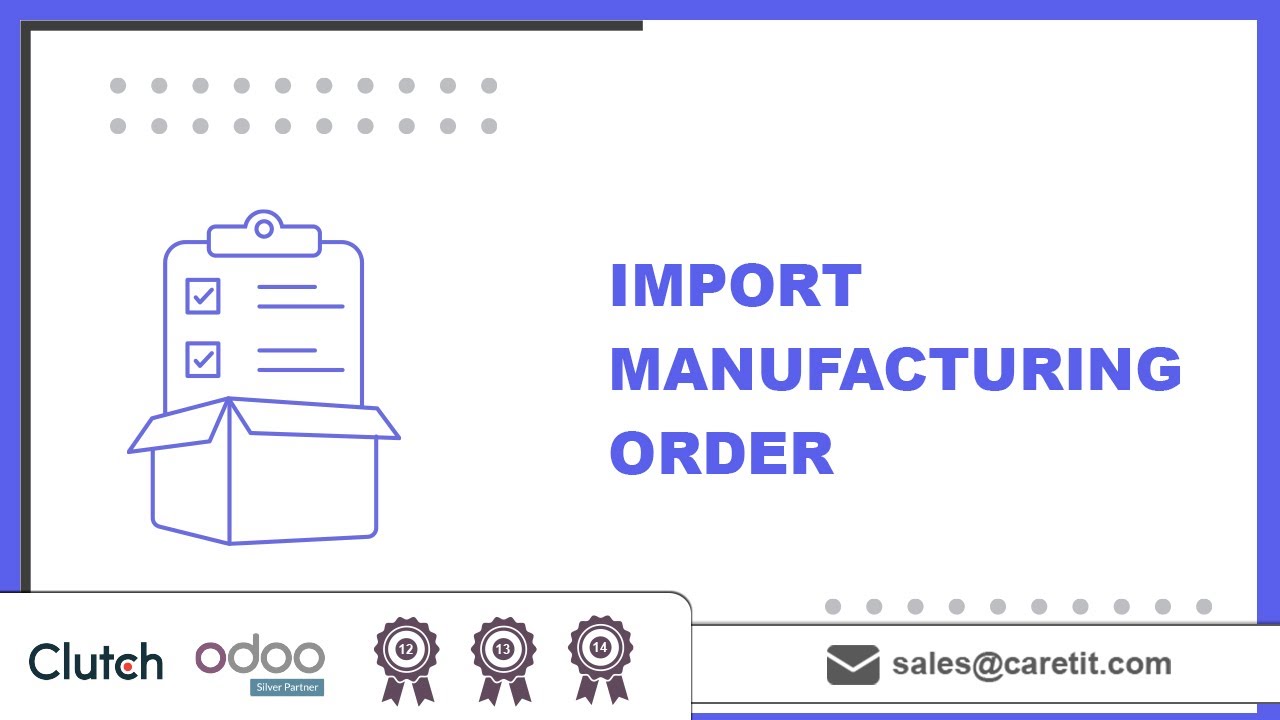 How to import manufacturing orders in Odoo? | Import Manufacturing Order | Odoo App | 18.07.2022

The Odoo Import Manufacturing Order Module App is helpful in importing manufacturing orders data from the CSV and XLXS file ...