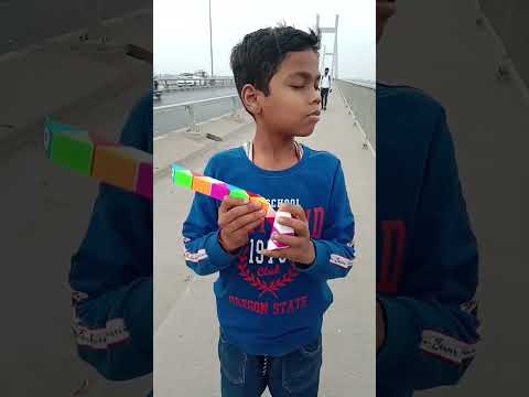 Blind fold solve a snake cube #kingofcubers #speedcubing #shorts