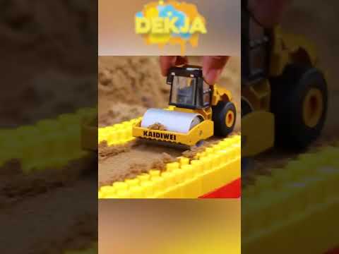 รถของเล่นก่อสร้างทำสะพานเล่นทรายทำถนน