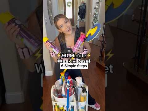 ⚡️6 STEP PANIC CLEAN⚡️WEEKLY RESET ✨with links✨ #cleaningtips #cleaningmotivation