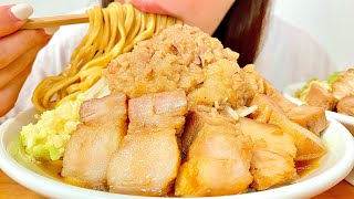 【閲覧注意】にんにく背脂マシマシ二郎ラーメンを大食いする幸せ晩ご飯