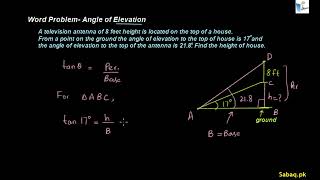 Word Problem with given Sides-Angle of Elevation-Depression