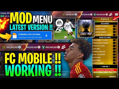 FC Mobile MOD MENU v25.0.02 🚀 Unlimited FC Points, Money & MAX OVR | FC MOBILE MOD APK 2025