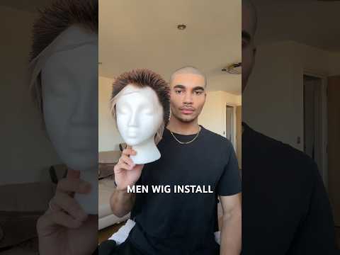 MEN WIG INSTALL ❤️‍🔥 short spiky buzzcut wig #wigs #menwig #fulllacewigs #wigtutorial