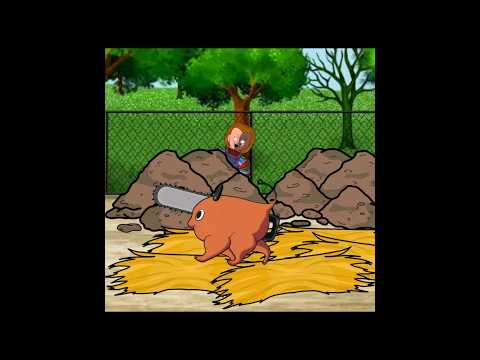 Chainsaw man Pochita vs Chucky | Chucky fall in own trap.