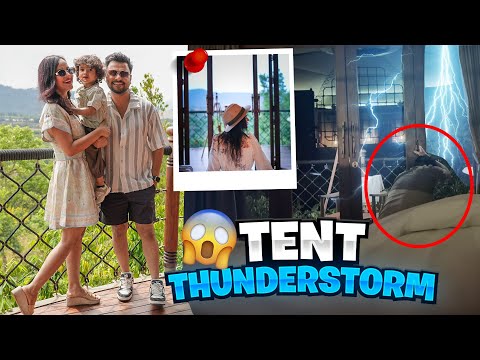Camping in luxury TENT but thunderstorm aagyi!! 😲