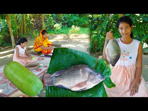 বড় সাইজের তেলাপিয়া মাছ চাল কুমড়ো দিয়ে দুর্দান্ত একটা রেসিপি রান্না | how to cook fish curry