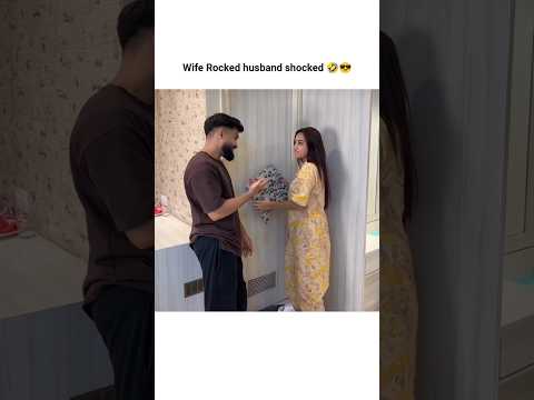 Wife Rocked husband shocked 🤣😎|| #funny #status #video #cute #quotes #shorts