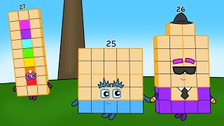 Numberblocks 27 loves Numberblocks 25 at the wrong time - Numberblocks fanmade coloring story