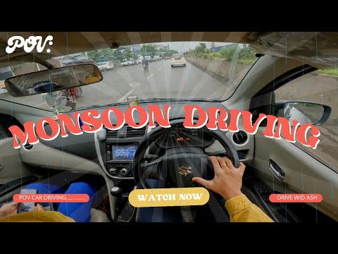 POV MONSOON DRIVE 🌧️ | REAL CITY TRAFFIC EXPERIENCE | ASMR RAIN SOUNDS | DRIVE WID ASH