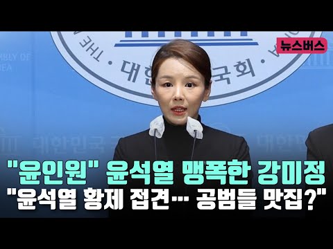 "윤인원" 윤석열 맹폭한 강미정 "윤석열 황제 접견… 공범들 맛집?" (25/02/11)