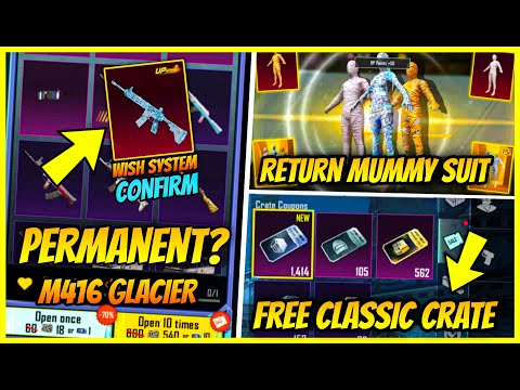 🔥PERMANENT M416 Glacier | ALL MUMMY SUITS BACK in BGMI | Get FREE Classic Crate Trick | 3.9 Update
