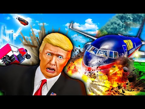 We CRASHED Trump Force One into President's GOLF COURSE! (GTA 5)