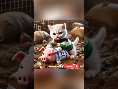 KUCING ISRIWIL DI USIR KUCING PALESTINA || #feedshorts #kitten #kucinglucu #cats #catvideos