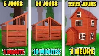 ⚡ CONSTRUIT UNE BASE SÉCURISÉE EN 1 MINUTE, 10 MINUTES ET 1 HEURE EN 99 NUITS DANS LA PIRE FORÊT ! 💣