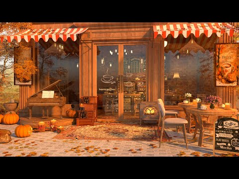 Tranquil Autumn Jazz in Cozy Coffee Shop 🍂 Piano Jazz Music for Relaxing, Studying and Working