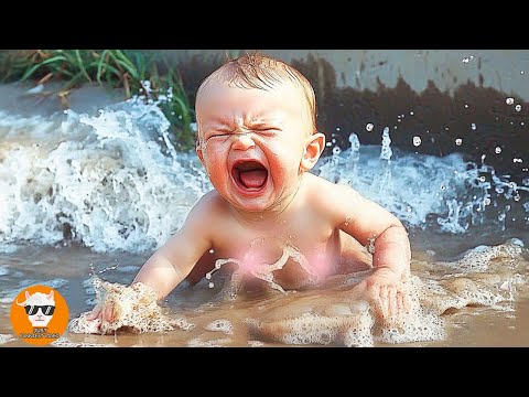 OH! Funny BABY Getting Hit On the Beach #2 - Funny Baby Videos | Just Funniest