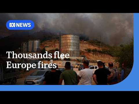 YouTube video thumbnail: Fires Rage Through Southern Europe Amid Heatwave