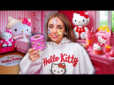 24hs VIVIENDO DE HELLO KITTY XD