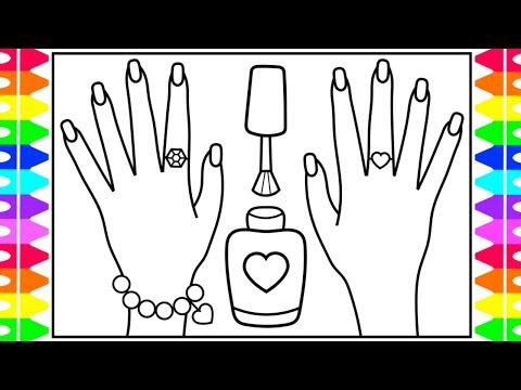 How to Draw NAIL POLISH for Kids 💜💚💖💅 Nail Polish Drawing | Nail Polish Coloring Pages for Kids