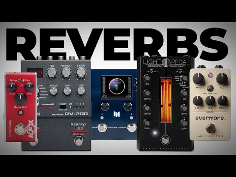 6 Rad Reverb Pedals: Boss RV-200, Universal Audio Evermore, Gamechanger Audio Light, Meris Mercury X