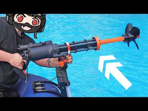 CONSTRUÍ MOTOR DE BOTE con una MINIGUN❗️😱 FUNCIONA❓ ▬ Yio Airsoft