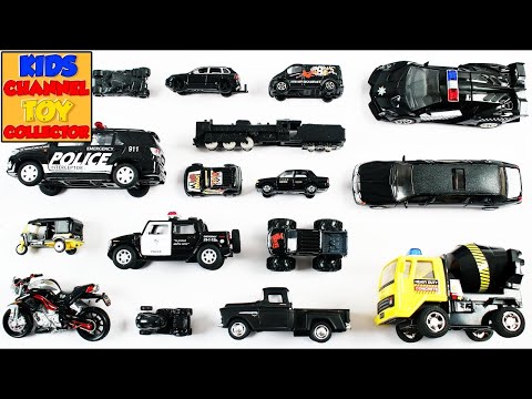 Learn Black Color Vehicles With Kids Toys + More Educational Videos