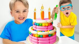 Chris and friends play with balloons - Funny story for kids