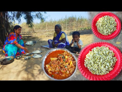 Moringa flower Curry Cooking & Eating Village Style |Moringa Flower Recipe |village cooking