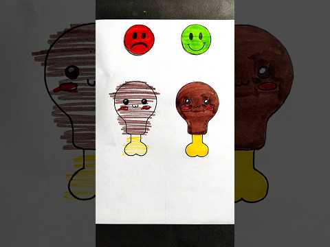 🤎💛❤️🍗🍗||❎🥺✅😁||#shortsfeed #drawing #artscraft #shorts #painting
