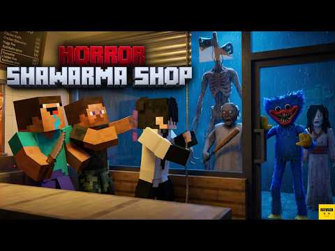 SIREN HEAD Visits Our Horror Shawarma Shop in Minecraft