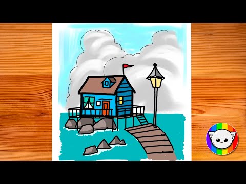 How to draw and paint a House