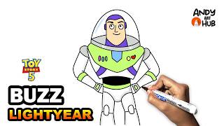 How to Draw Buzz Lightyear from Toy Story 5 | Step-by-Step Easy Drawing Tutorial - Andy Art Hub