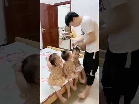 萌娃🥰🥰三胞胎洗澡记 #家有萌娃 #三胞胎vlog #爸爸帶娃記 #lovelybaby #lovelygirl