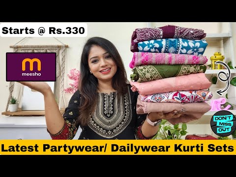 😃 Meesho Partywear/Dailywear Kurti Set Haul Starting Rs.330|Meesho Kurtis & Dress❤️l Meesho Haul