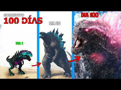 SOBREVIVO 100 DIAS como GODZILLA ROSA EVOLUCIONADO en ARK HARDCORE! Rey de monstruos y dinosaurios