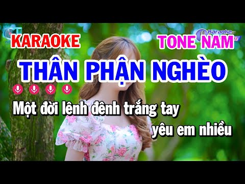 Karaoke Thân Phận Nghèo Tone Nam ( Dm ) Nhạc Sống Đồng Sen