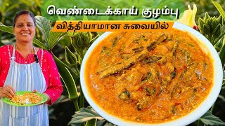 வெண்டைக்காய் குழம்பு | வித்தியாமான சுவையில் | Ladies Finger Curry in a Unique Flavor