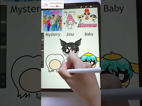 Saja Mystery × My Melody × Powerpuff Girls?! 💜 K-pop Demon Hunters Cute Drawing #sanrio #art #kpop