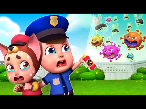 Police vs Mosquito 🦟👮 | Funny Police Song | Nursery Rhymes & Kids Song