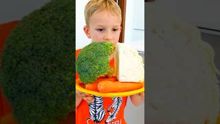 Vlad and mom eat healthy food