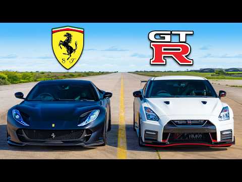 Ferrari V12 vs NISMO V6: DRAG RACE