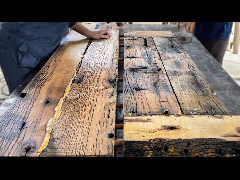 Sea_cret to a Stunning Table// Driftwood Dreams: Crafting Tables from Retired Fishing Vessels