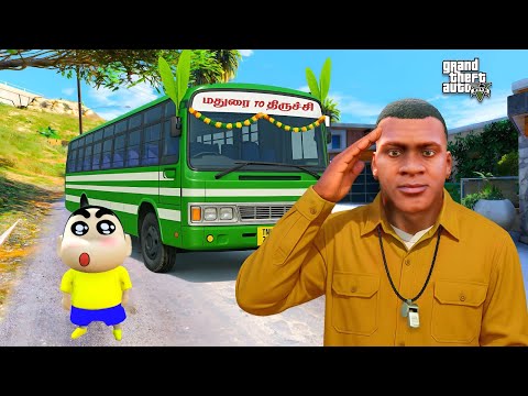 Franklin & Shinchan Become Government Bus Driver In GTA 5!