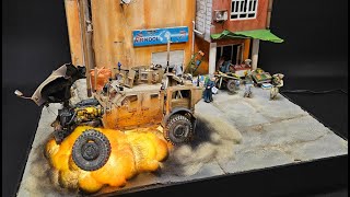 Irak Diorama Explosion effect M1240A1 M-ATV scale 1:35