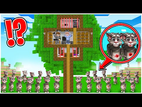 RUMAH POHON SUPER AMAN VS TALKING TOM JAHAT DI MINECRAFT SURVIVAL