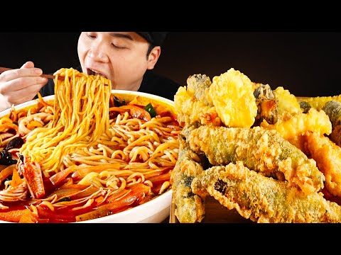 시원하고 얼큰한 짬뽕과 모듬튀김 먹방~!! 리얼사운드 ASMR social eating Mukbang(Eating Show)