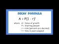 Exploring Exponential Growth and Decay Formulas