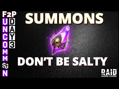 F2P SUMMONS! WTF don't be salty. I'm sorry. RAID SHADOW LEGENDS F2P series UncommonStew